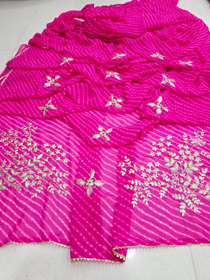 New Leheriya Style Georgette Saree with pitta Work Saree by PCD