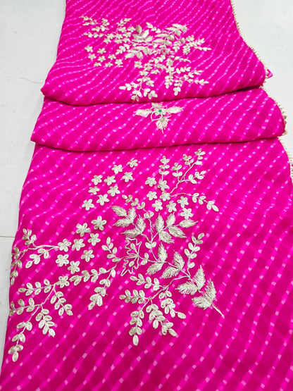 New Leheriya Style Georgette Saree with pitta Work Saree by PCD
