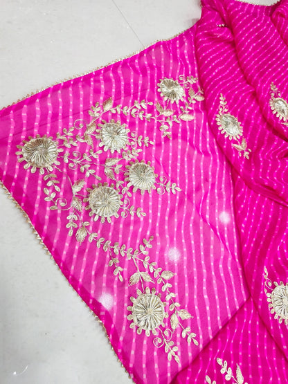 New Leheriya Style Georgette Saree with pitta Work Saree by PCD
