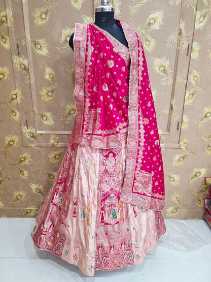 Royal Festive Dola Silk Lehenga Classic Banarasi Design by pcd