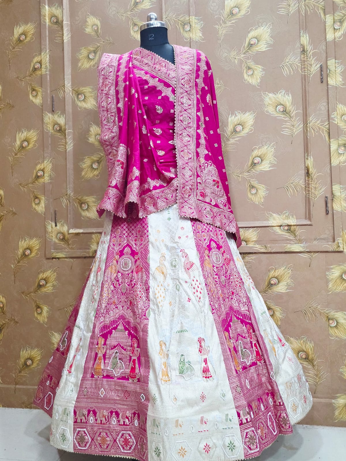 Royal Festive Dola Silk Lehenga Classic Banarasi Design by pcd