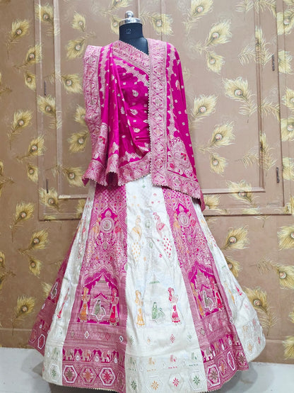 Royal Festive Dola Silk Lehenga Classic Banarasi Design by pcd