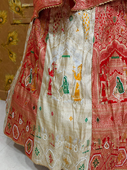 Royal Festive Dola Silk Lehenga Classic Banarasi Design by pcd