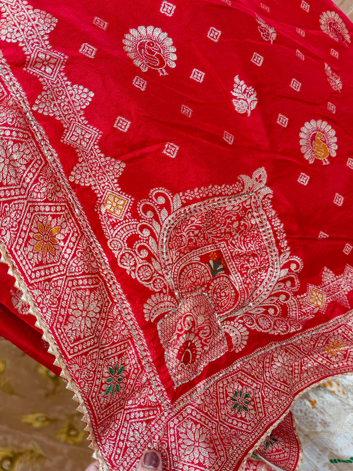 Royal Festive Dola Silk Lehenga Classic Banarasi Design by pcd