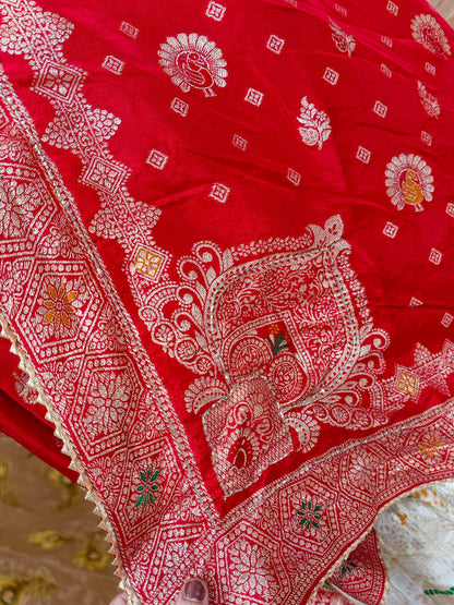 Royal Festive Dola Silk Lehenga Classic Banarasi Design by pcd
