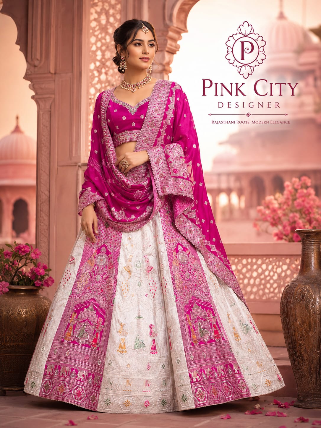 Royal Festive Dola Silk Lehenga Classic Banarasi Design by pcd