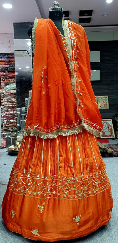 Royal Look Gaji Silk Lehenga with Gotapatti Embellishment by pcd