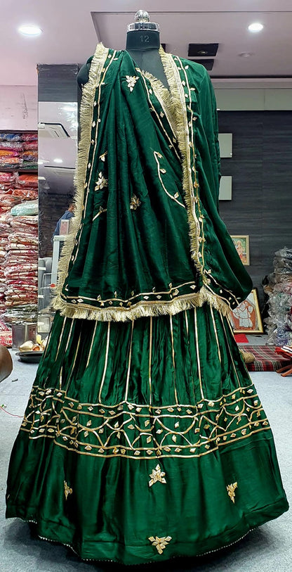 Royal Look Gaji Silk Lehenga with Gotapatti Embellishment by pcd