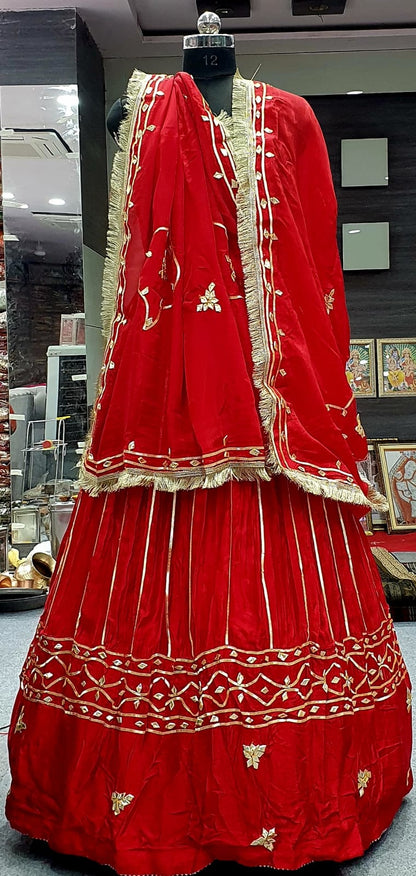 Royal Look Gaji Silk Lehenga with Gotapatti Embellishment by pcd
