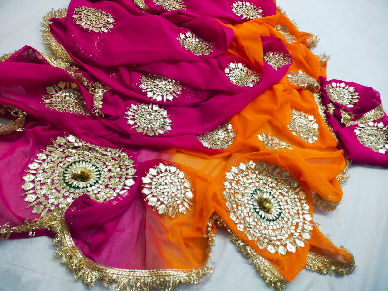 Chiffon Allover Design Saree With Gota Patti by pcd