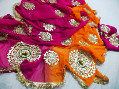 Chiffon Allover Design Saree With Gota Patti by pcd