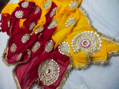 Chiffon Allover Design Saree With Gota Patti by pcd