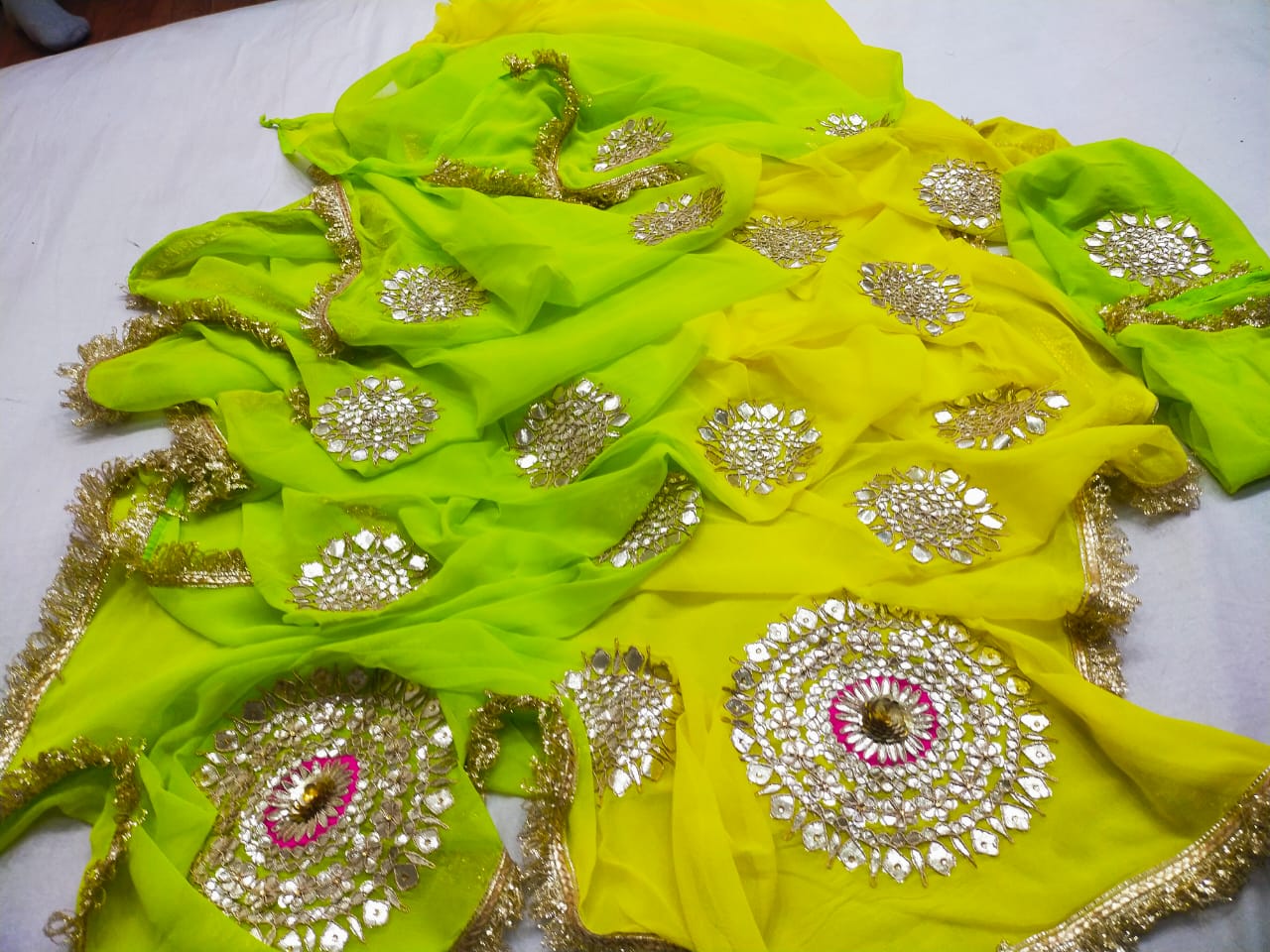 Chiffon Allover Design Saree With Gota Patti by pcd