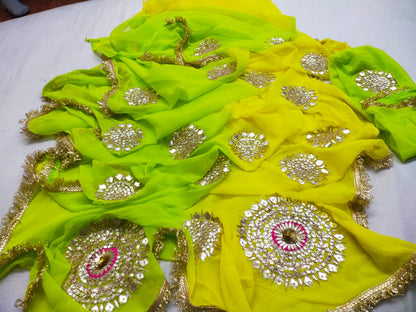 Chiffon Allover Design Saree With Gota Patti by pcd
