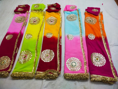Chiffon Allover Design Saree With Gota Patti by pcd