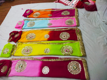 Chiffon Allover Design Saree With Gota Patti by pcd