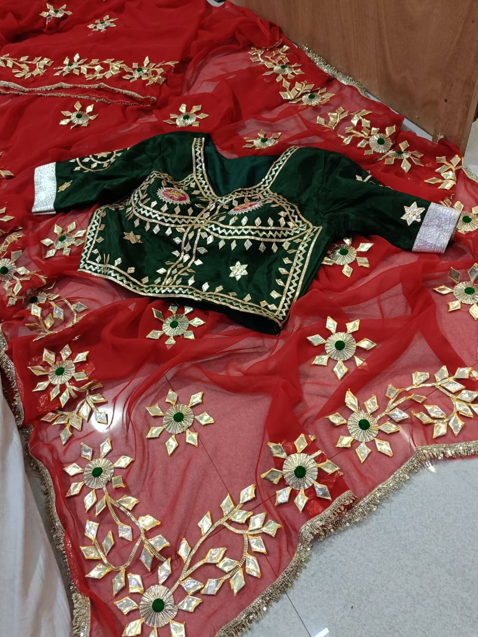 Rajwadi Style Royal Georgette Saree with aangi blouse by pcd