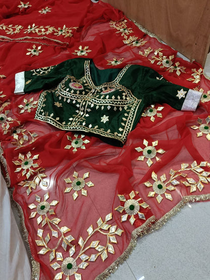 Rajwadi Style Royal Georgette Saree with aangi blouse by pcd