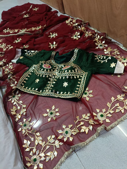 Rajwadi Style Royal Georgette Saree with aangi blouse by pcd