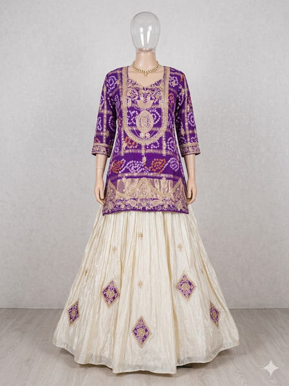 Royal Look Gaji Silk Indo Western for Festive Wear with Gota Patti Work