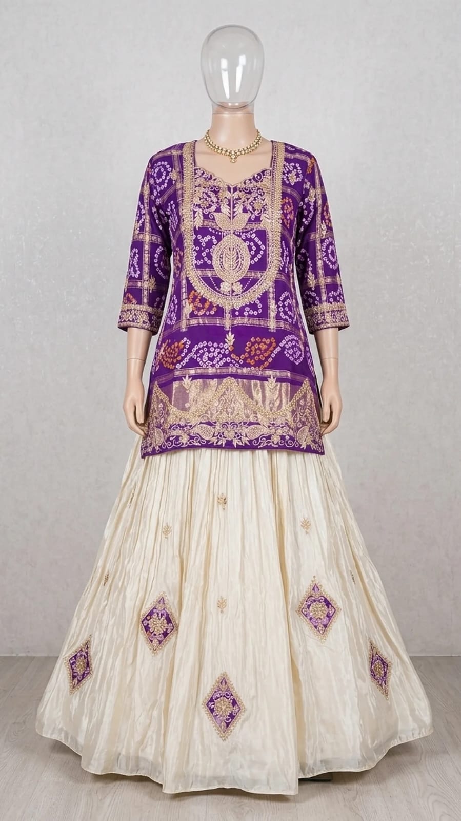 Royal Look Gaji Silk Indo Western for Festive Wear with Gota Patti Work