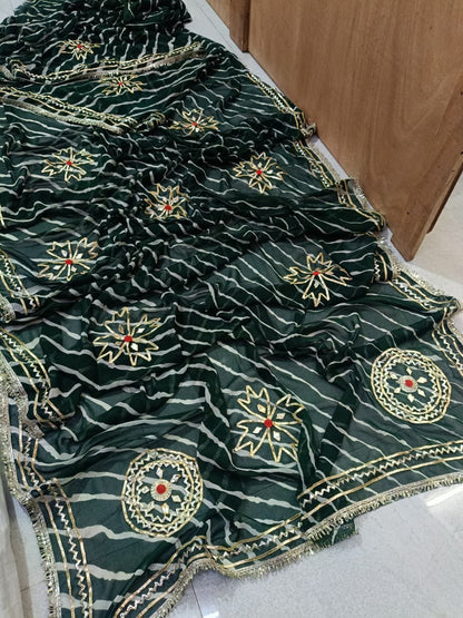 Premium Leheriya Style Royal georgette lehriya SAREE fabric Royal Wedding Look BY PCD