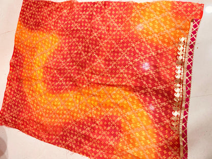 New Pure Kota Doria Bandhej Gottapatti Lehenga by pcd