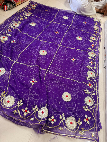 ROYAL GEORGETTE GOTA PATTI WORK SAREE BY PCD