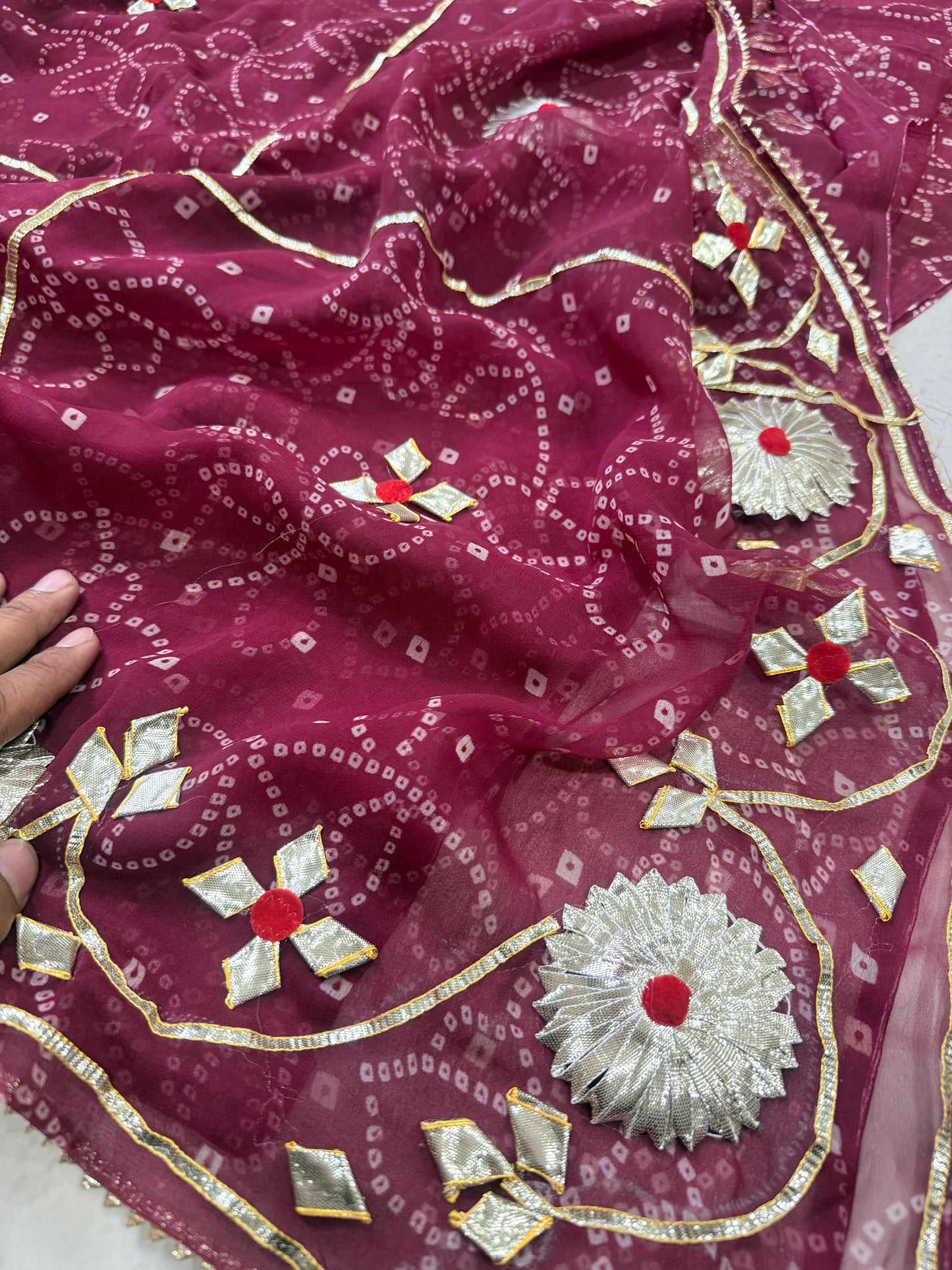ROYAL GEORGETTE GOTA PATTI WORK SAREE BY PCD