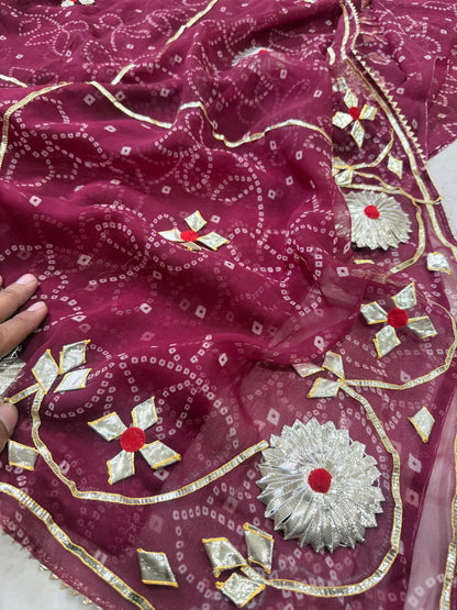 ROYAL GEORGETTE GOTA PATTI WORK SAREE BY PCD