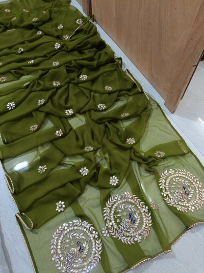 Summer Special Rajasthani Royal Georgette Bandhani Sarees by pcd