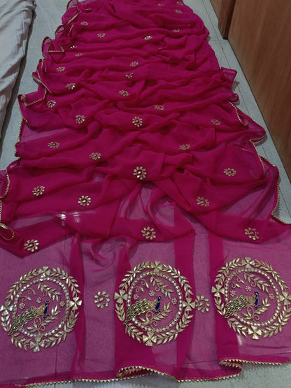 Summer Special Rajasthani Royal Georgette Bandhani Sarees by pcd