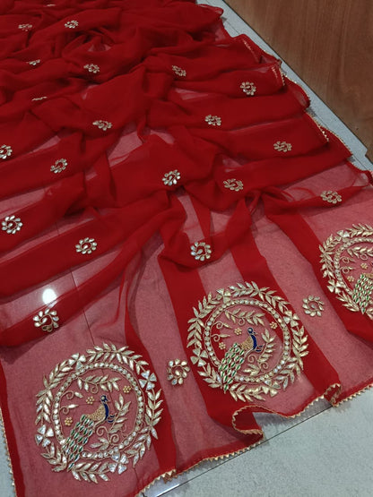Summer Special Rajasthani Royal Georgette Bandhani Sarees by pcd