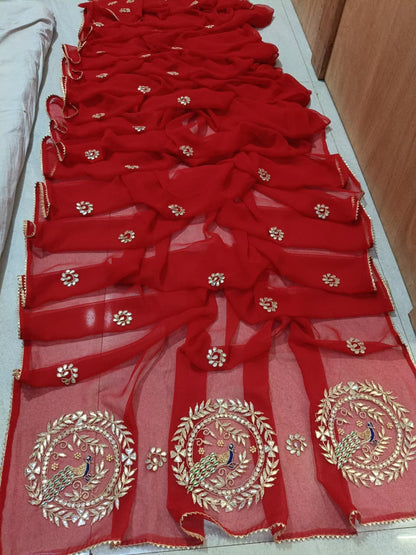 Summer Special Rajasthani Royal Georgette Bandhani Sarees by pcd