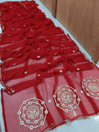 Summer Special Rajasthani Royal Georgette Bandhani Sarees by pcd
