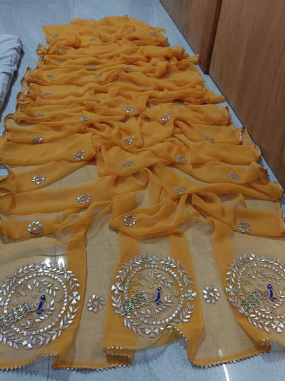 Summer Special Rajasthani Royal Georgette Bandhani Sarees by pcd