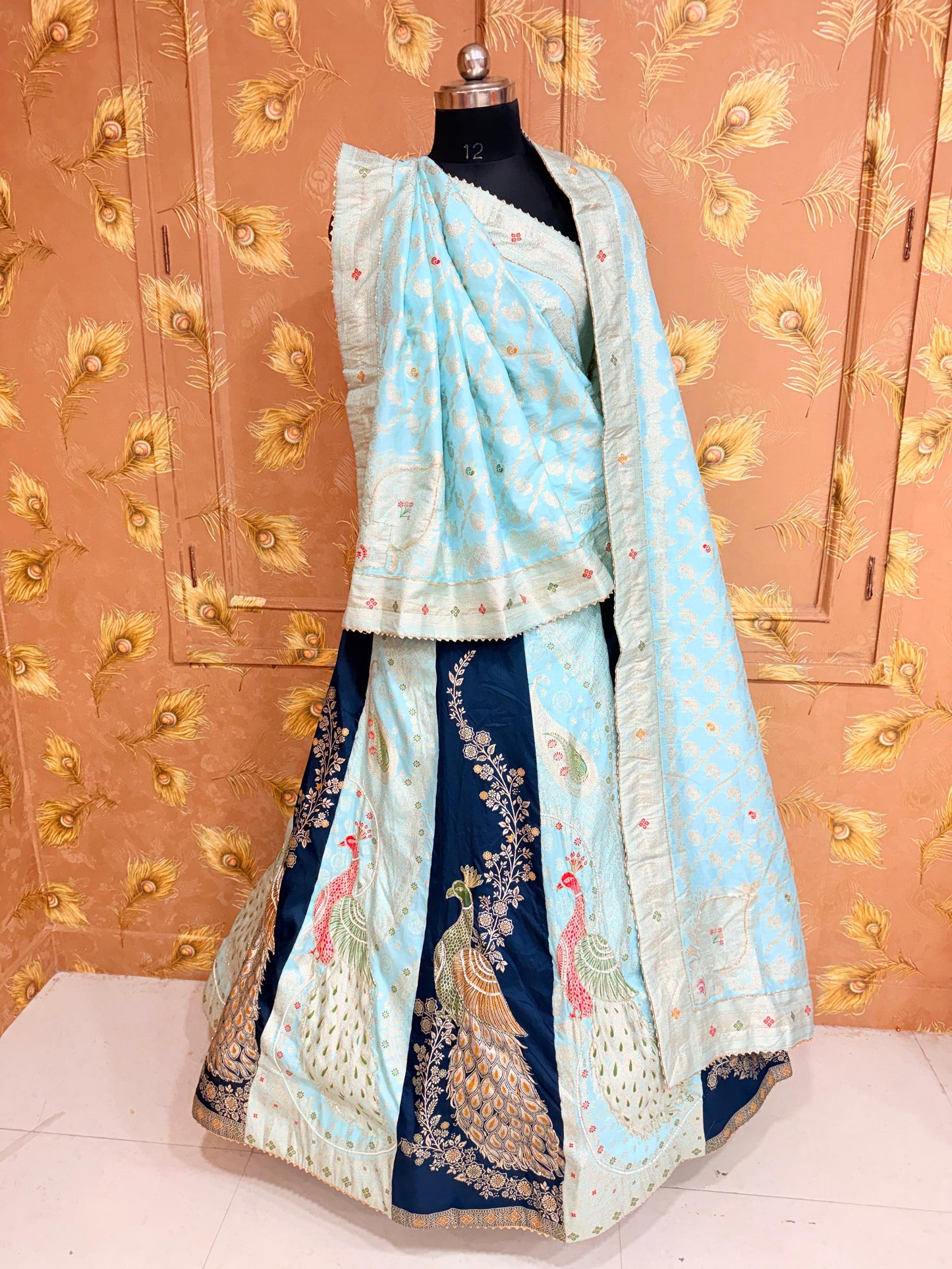 Premium Banarasi Style Dola Silk Lehenga with Beautiful Zari Work by pcd