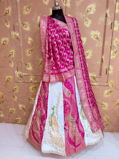 Premium Banarasi Style Dola Silk Lehenga with Beautiful Zari Work by pcd