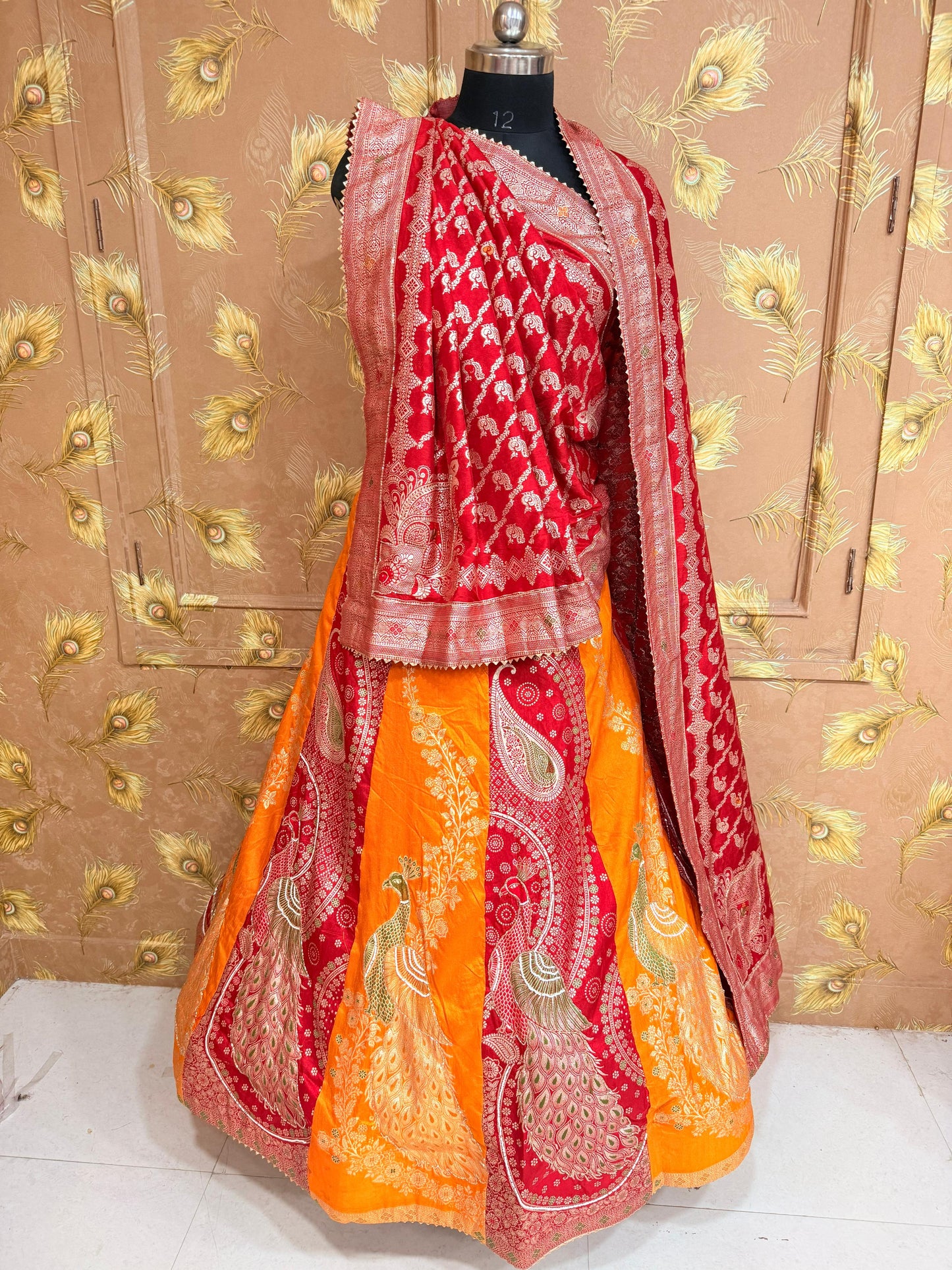 Premium Banarasi Style Dola Silk Lehenga with Beautiful Zari Work by pcd