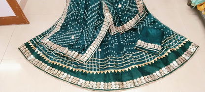 Jaipuri Special Kota Doria Gota patti Lehenga by pcd