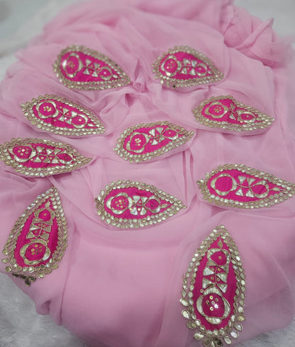 New Premium Pure Georgette Festive Saree with Traditional Gota Patti Work by pcd