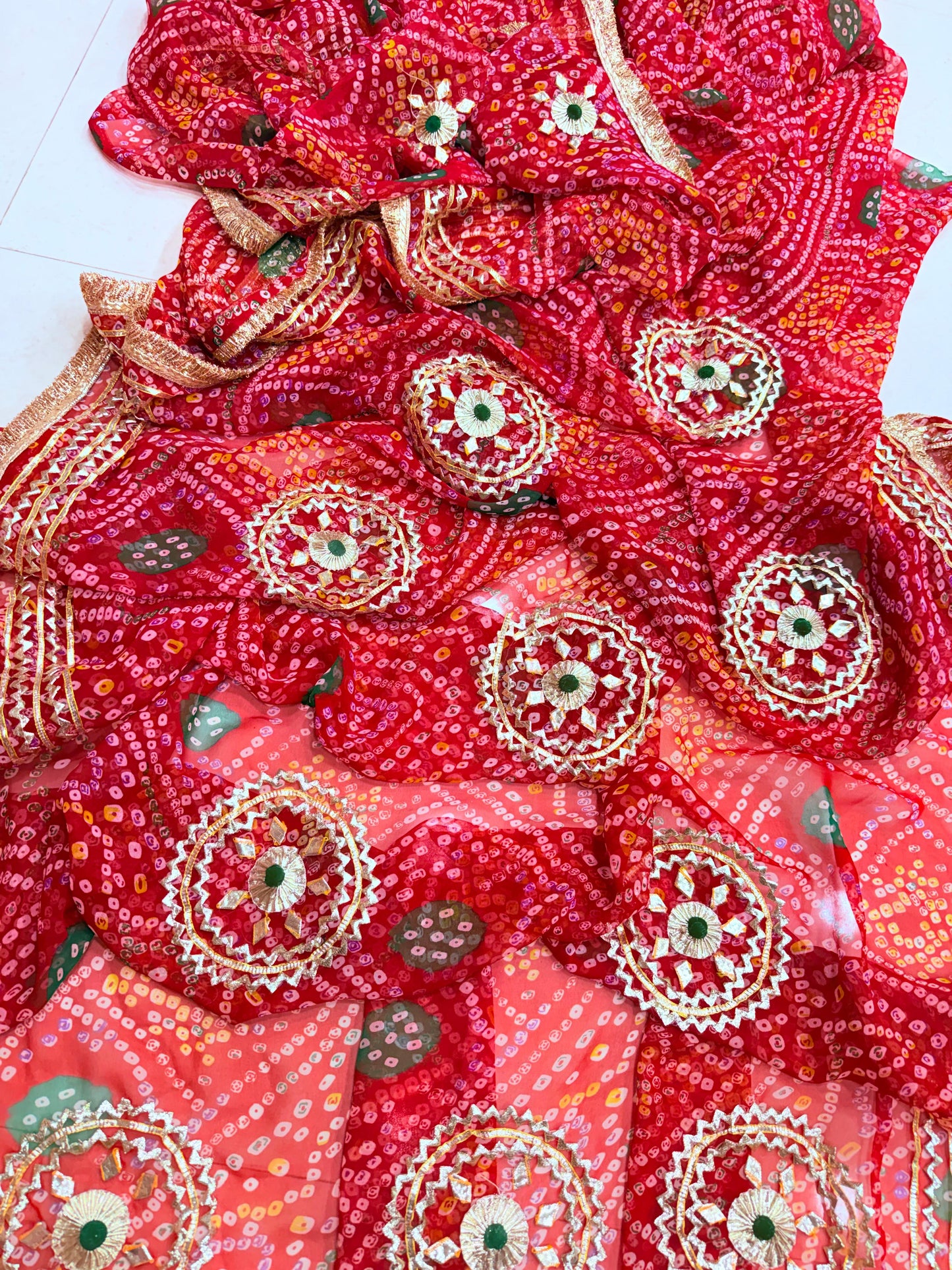 Rajwadi Style Royal Georgette Bandhani Sarees BY PCD
