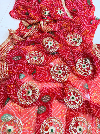 Rajwadi Style Royal Georgette Bandhani Sarees BY PCD