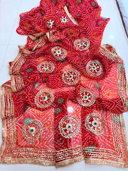 Rajwadi Style Royal Georgette Bandhani Sarees BY PCD
