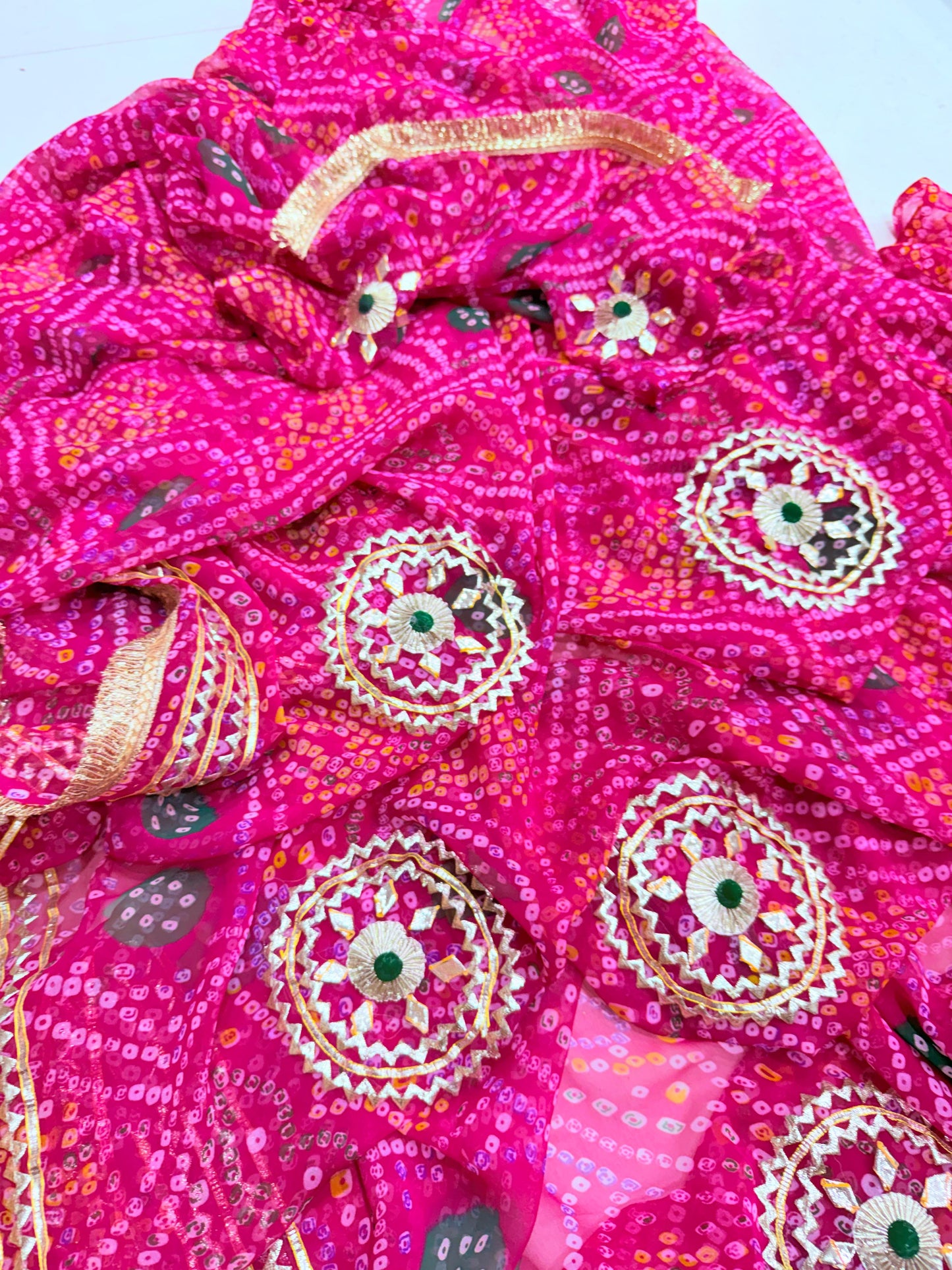 Rajwadi Style Royal Georgette Bandhani Sarees BY PCD