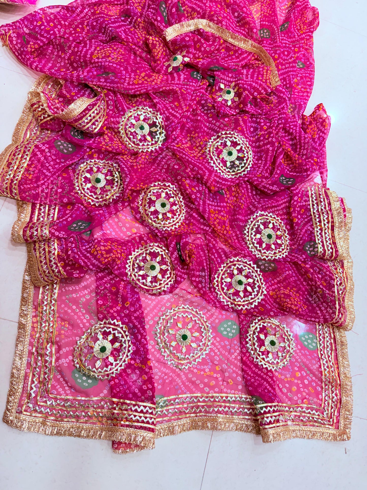 Rajwadi Style Royal Georgette Bandhani Sarees BY PCD