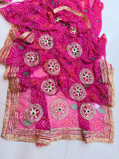 Rajwadi Style Royal Georgette Bandhani Sarees BY PCD