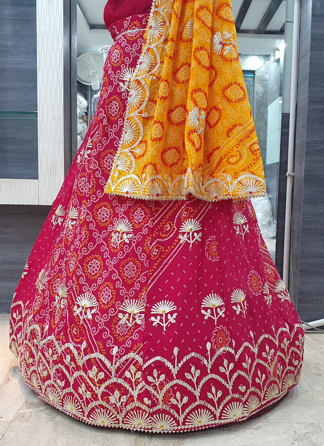 Royal Festive Wear Georgette Bandhani Lehenga by pcd