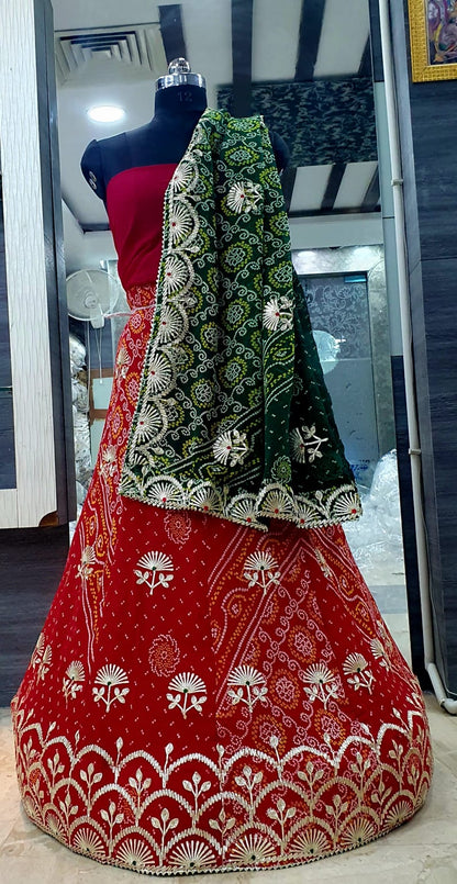 Royal Festive Wear Georgette Bandhani Lehenga by pcd