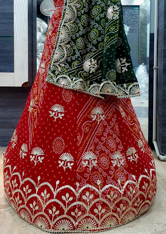 Royal Festive Wear Georgette Bandhani Lehenga by pcd